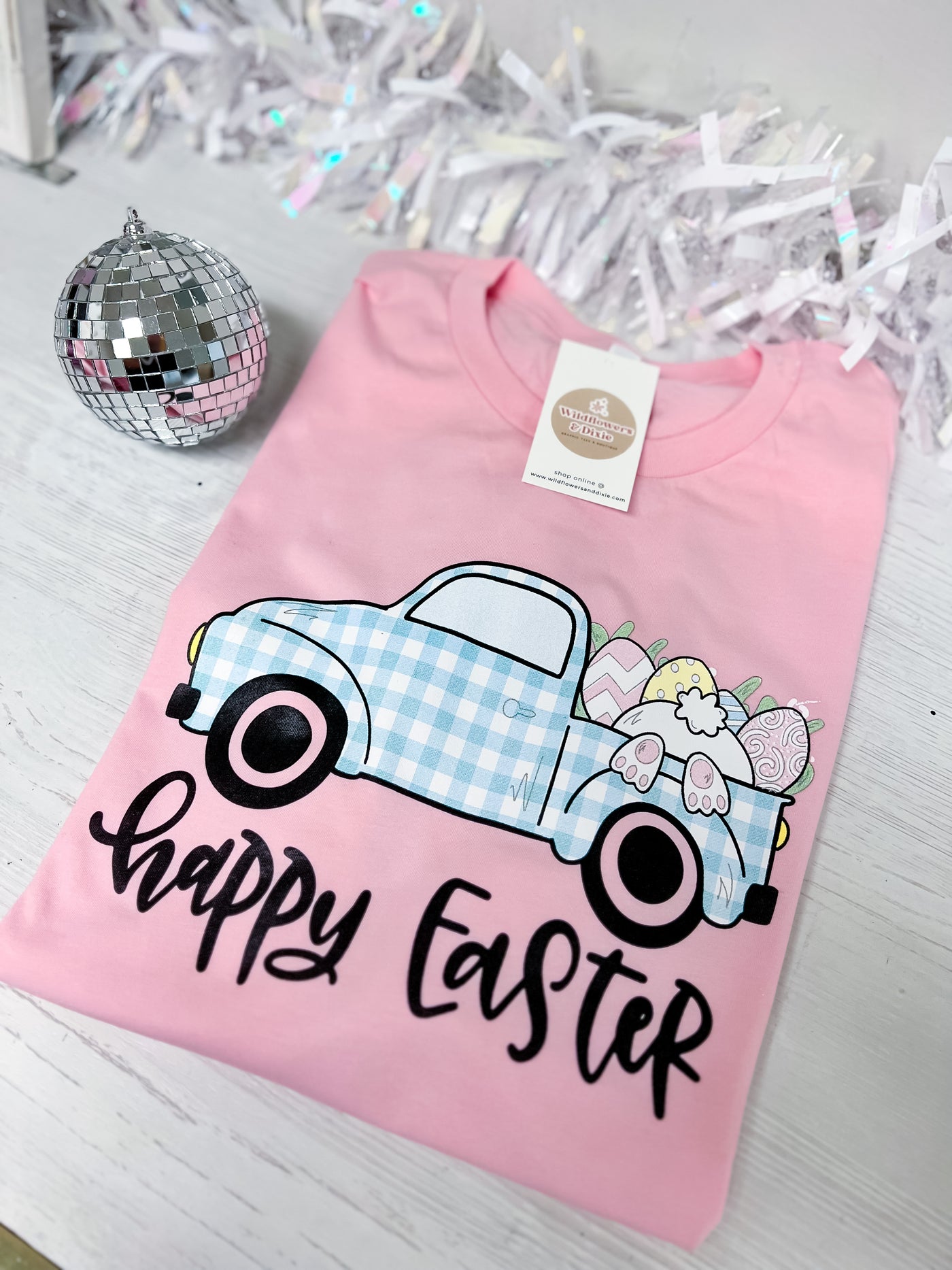 READY TO SHIP - "Happy Easter - Bunny Farm Truck" T-shirt