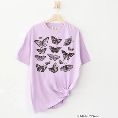 "Butterflies" Comfort Colors T-shirt (shown on "Orchid")