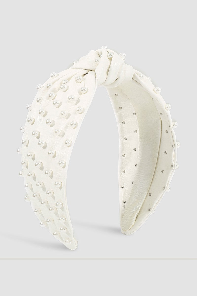 Wildflowers & Dixie - Faux Leather Pearl Topknot Headband display picture 3