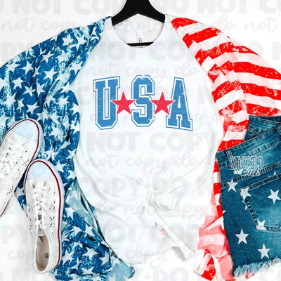 "Distressed USA" T-shirt (shown on "White")