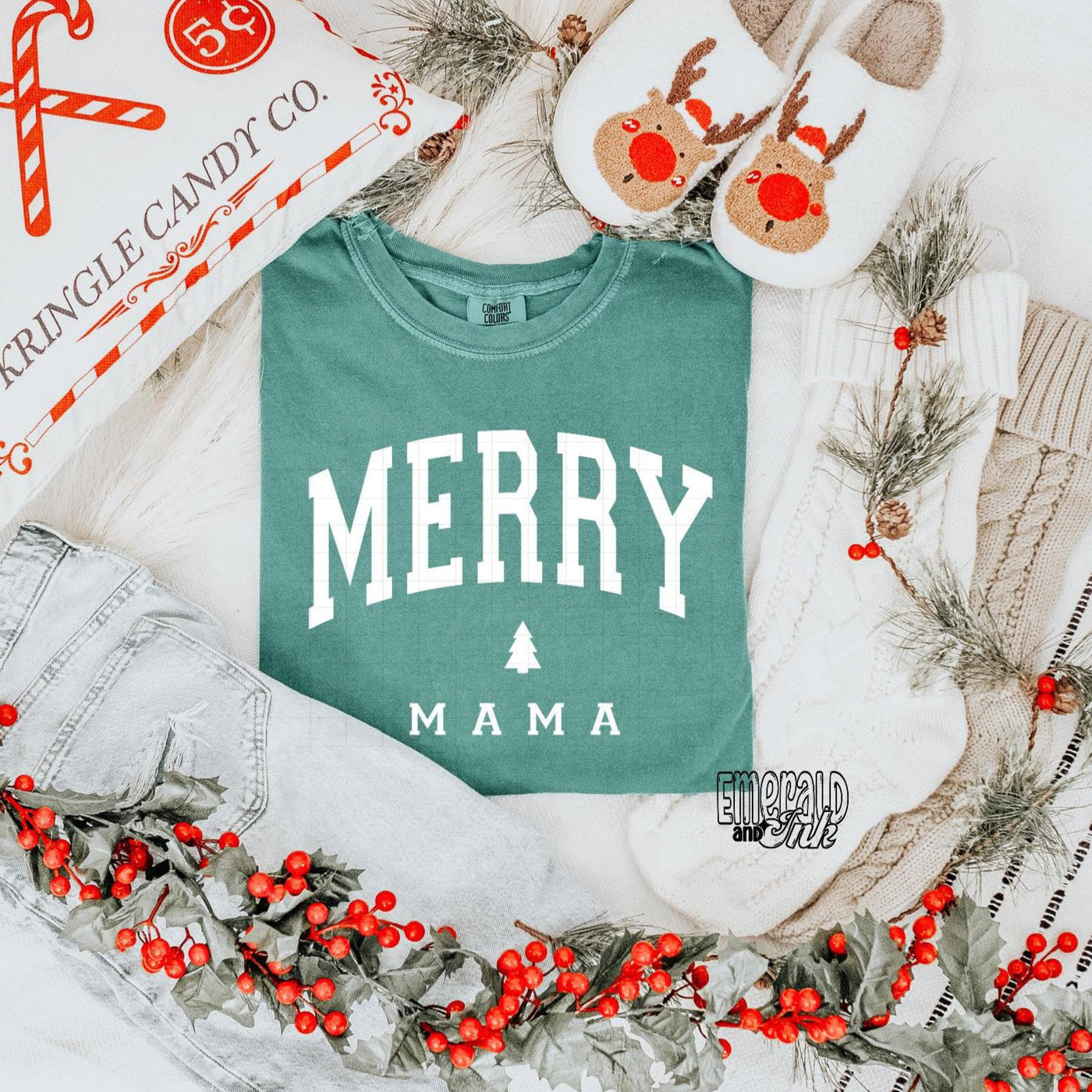 "Merry Mama / Mini" Adult or Toddler/Youth T-shirt (Shown on Comfort Colors)