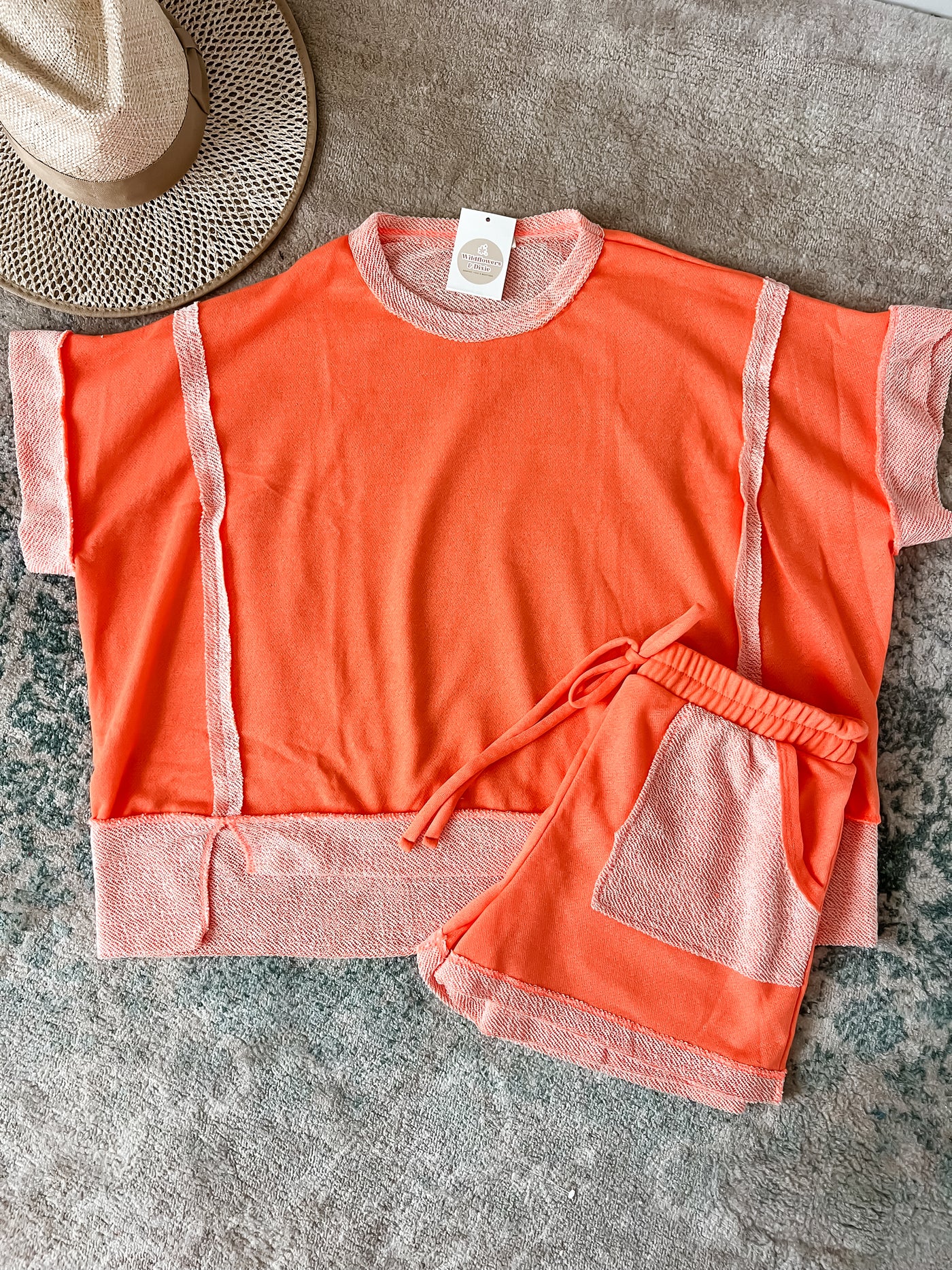 Comfy Days French Terry Lounge Set - Orange