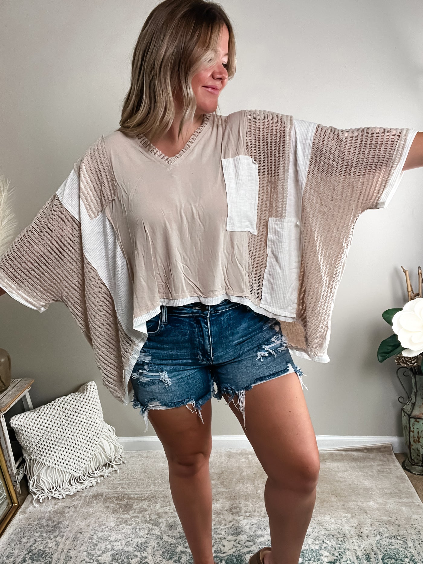 Dreamcatcher Dolman Top by POL, Oatmeal