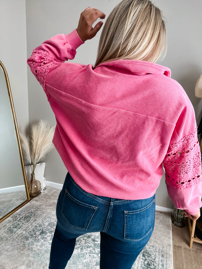 Carefree Lace Edge Pullover