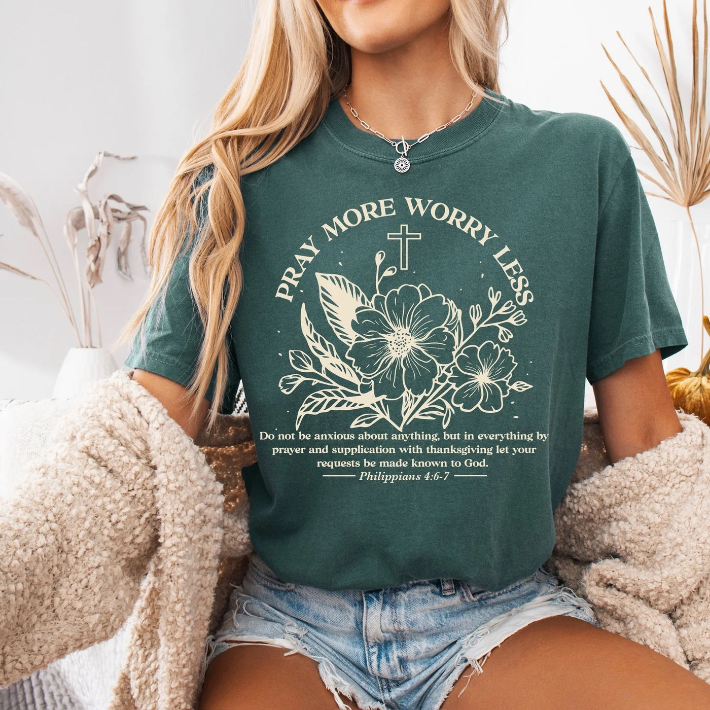 READY-TO-SHIP "Pray More Worry Less" T-shirt
