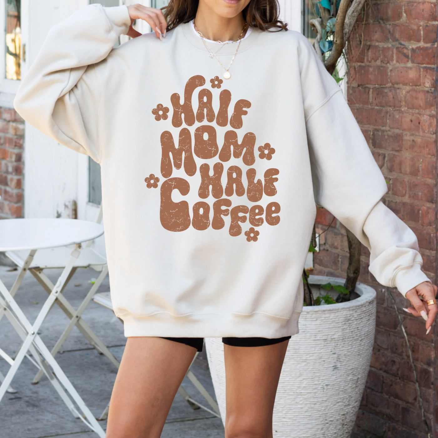 READY-TO-SHIP "Half Mom Half Coffee" Sweatshirt