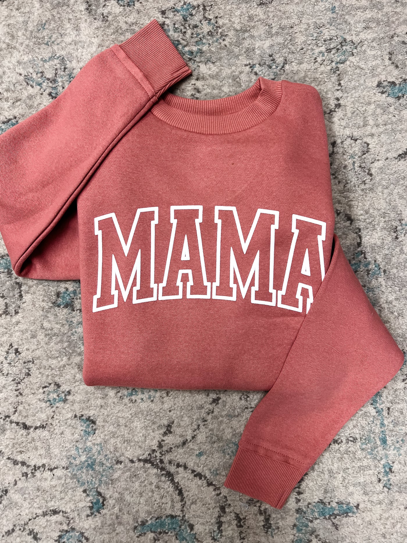 READY-TO-SHIP "MAMA" *Puff Ink* Tunic Sweatshirt - Mauve