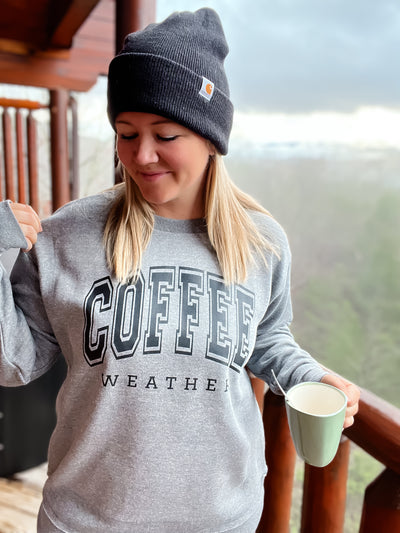READY-TO-SHIP "Coffee Weather" Tunic Sweatshirt - Charcoal