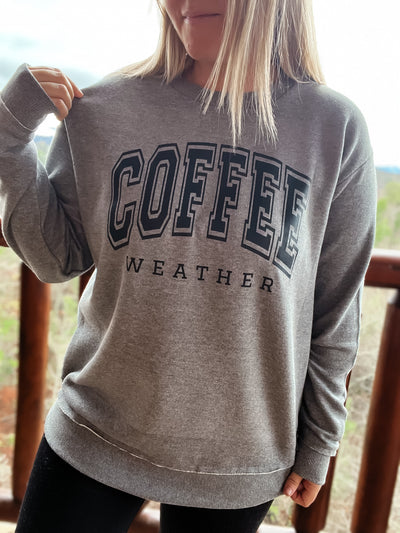READY-TO-SHIP "Coffee Weather" Tunic Sweatshirt - Charcoal