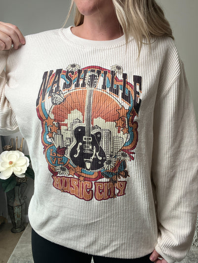 READY TO SHIP "Nashville Music City" Corded Crew