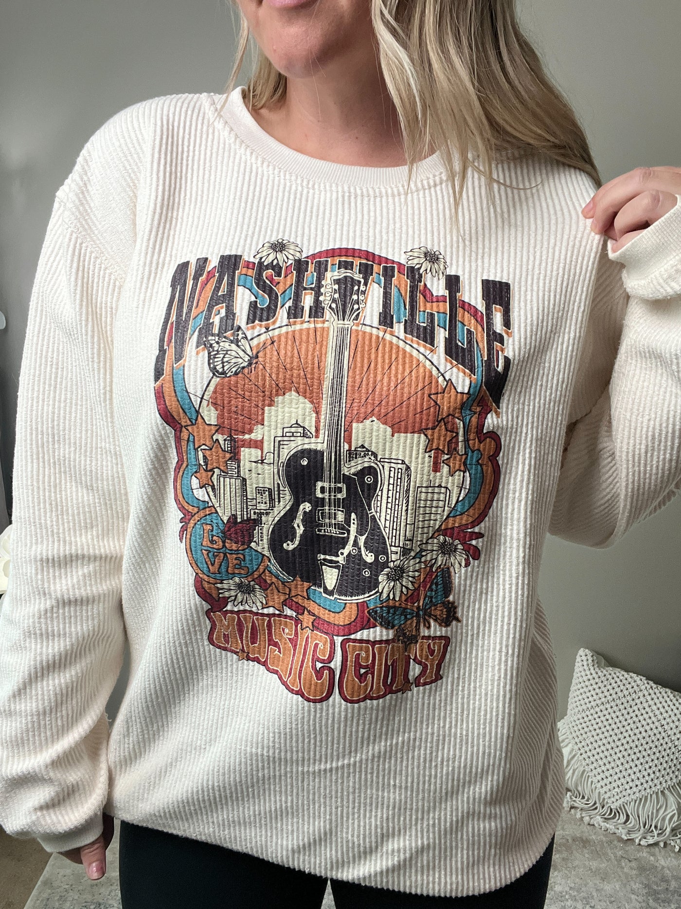 READY TO SHIP "Nashville Music City" Corded Crew