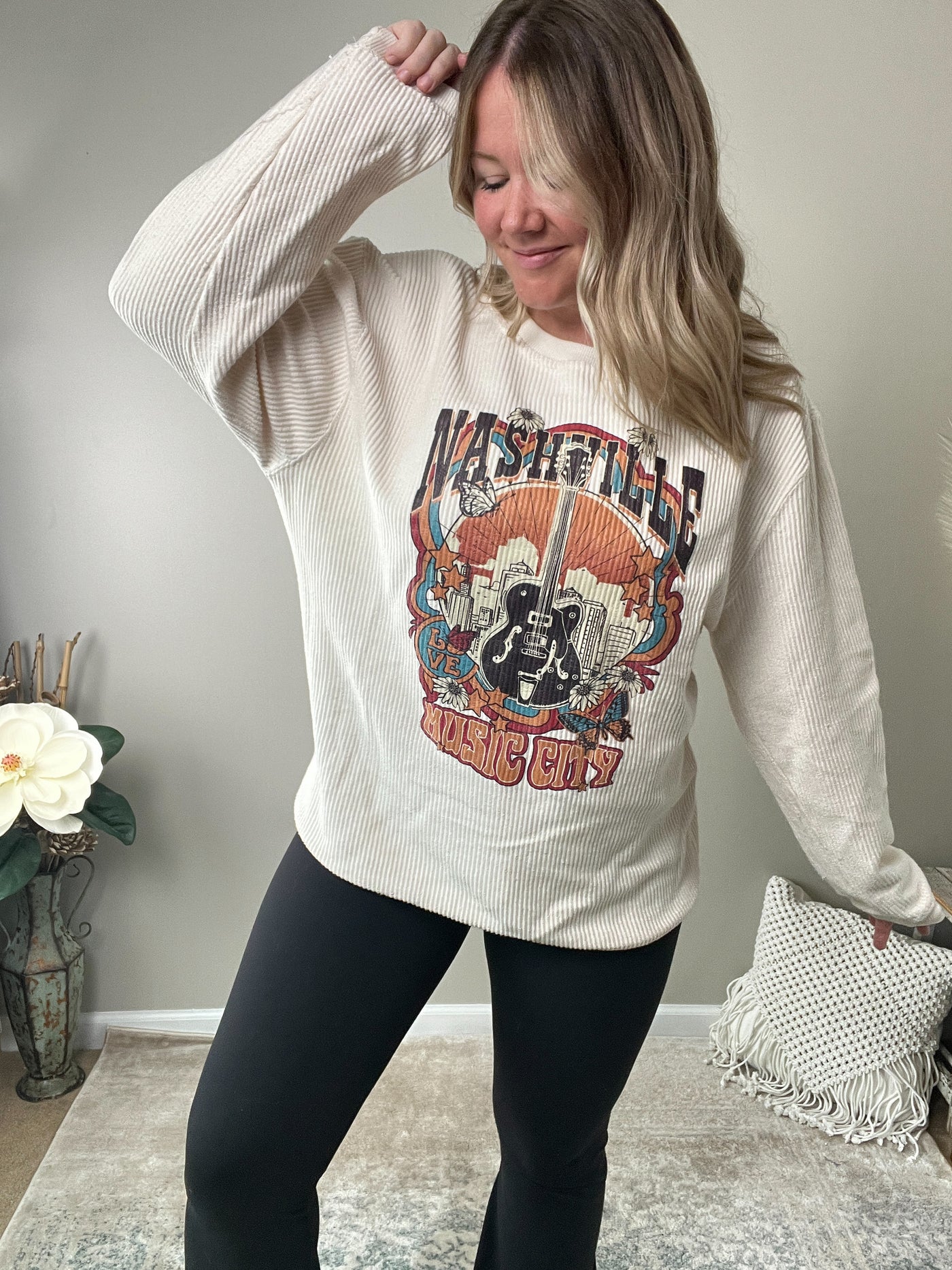 READY TO SHIP "Nashville Music City" Corded Crew