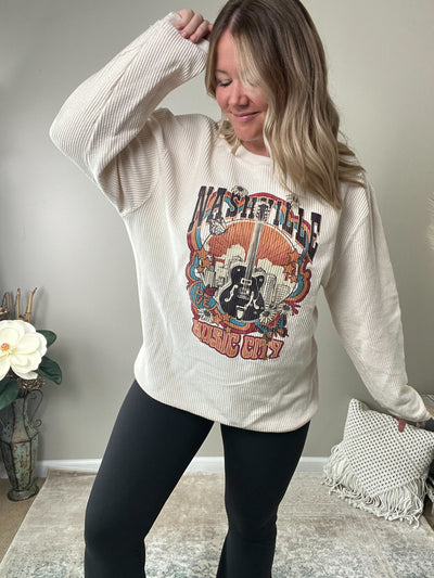 READY TO SHIP "Nashville Music City" Corded Crew