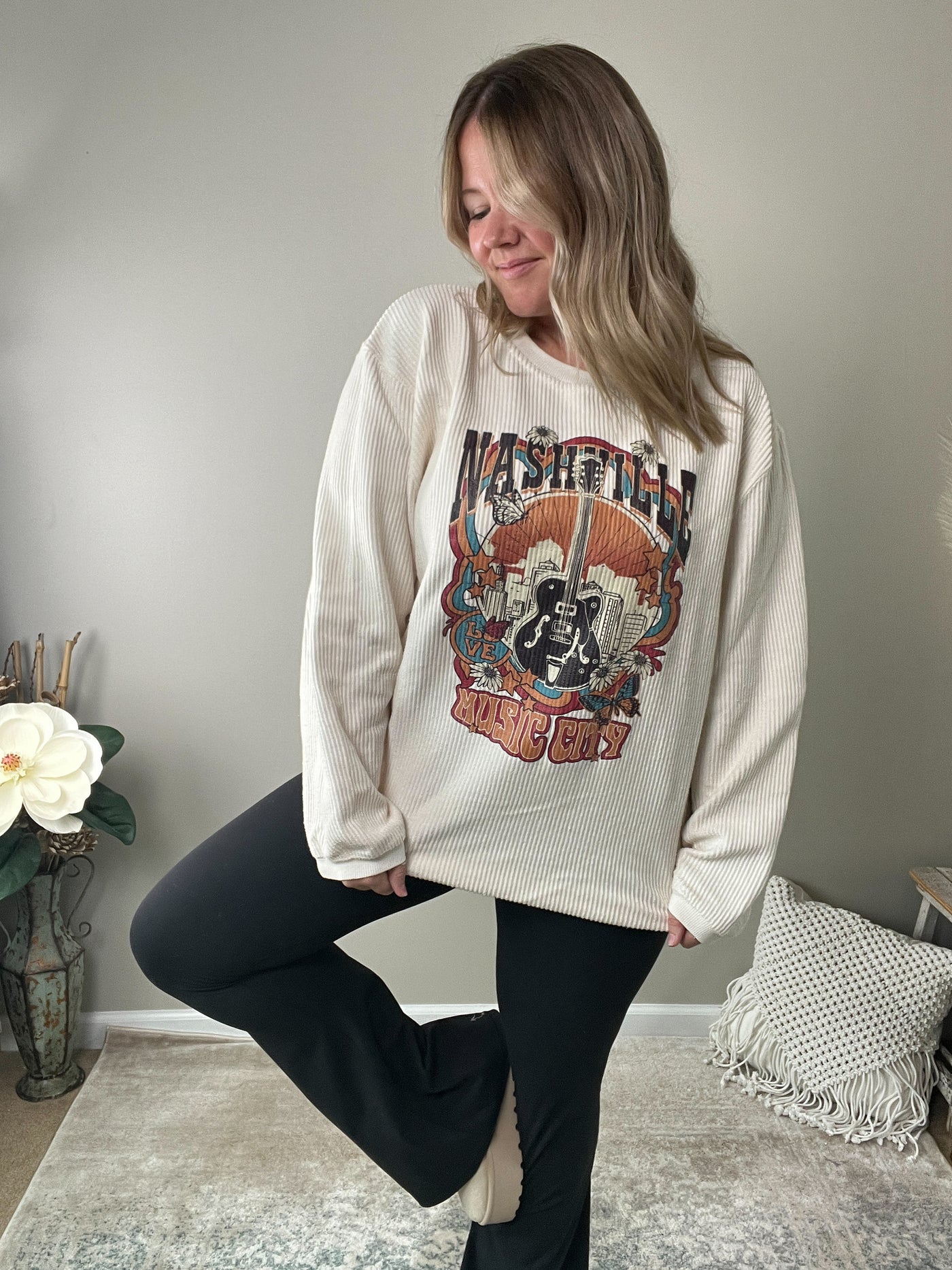 READY TO SHIP "Nashville Music City" Corded Crew