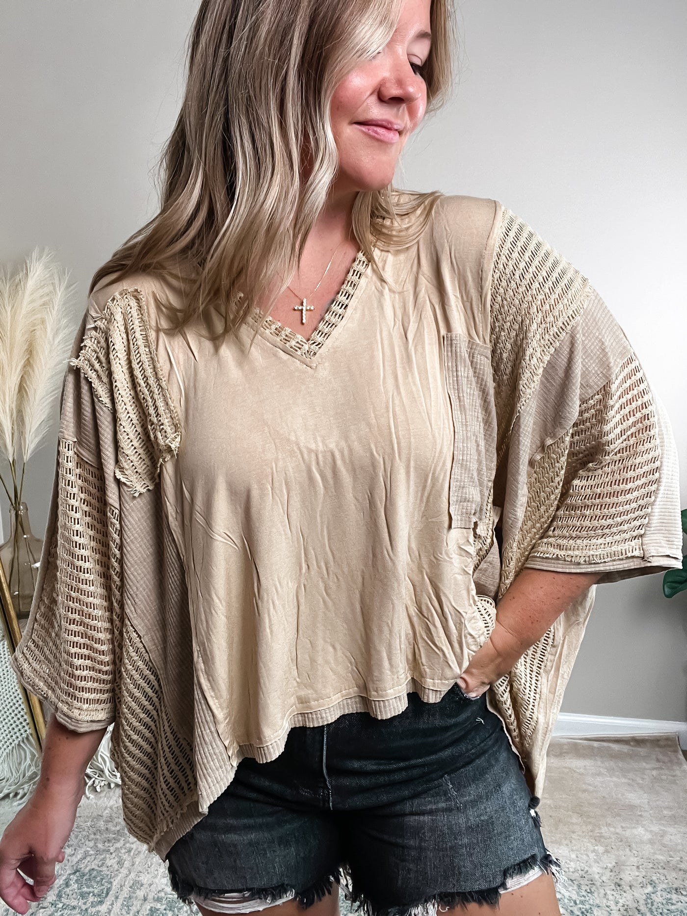 Dreamcatcher Dolman Top by POL, Latte