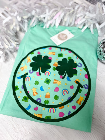 READY TO SHIP "Lucky Charm Face" St. Patrick's Day T-shirt