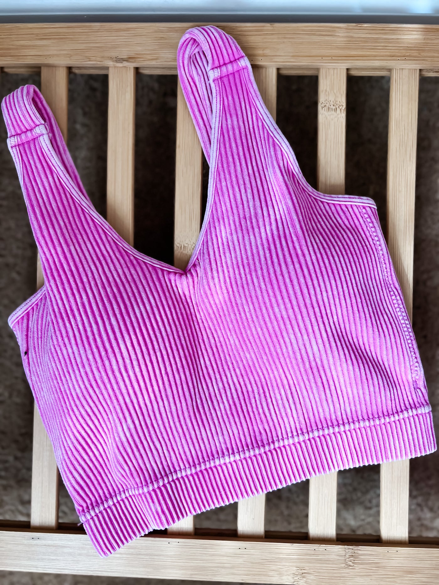Barely There Ribbed Crop Tank, PADDED - Bright Mauve