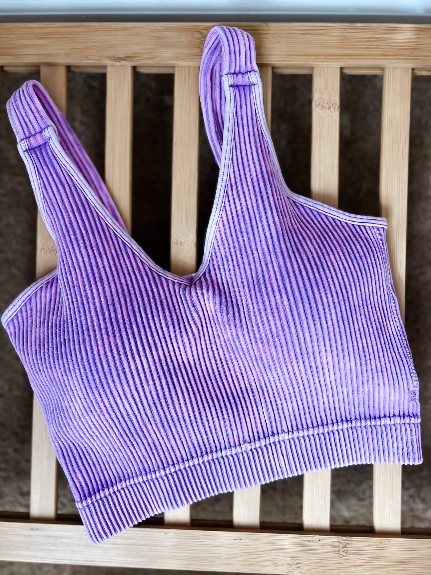 Barely There Ribbed Crop Tank, PADDED - Violet