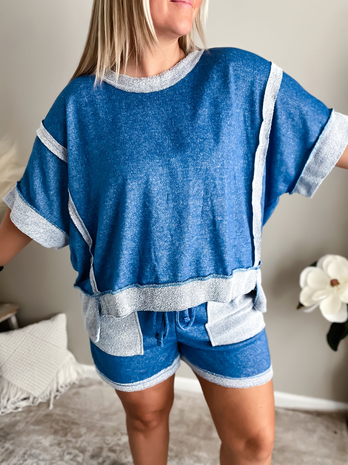Comfy Days French Terry Set - Royal Blue