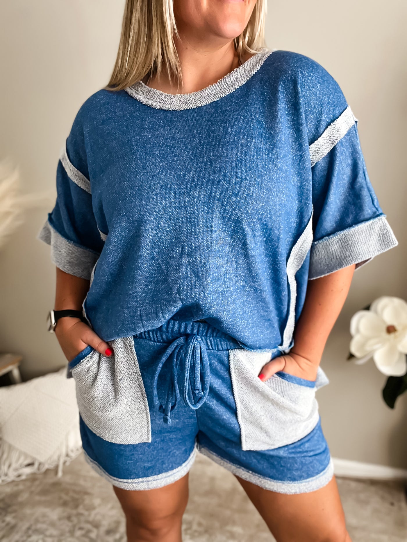 Comfy Days French Terry Set - Royal Blue