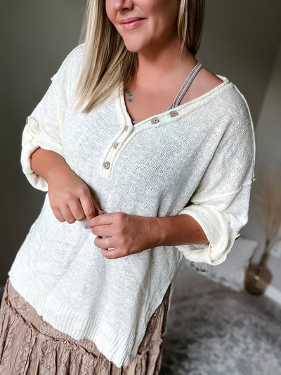 Going Nowhere Lightweight Oversized Henley