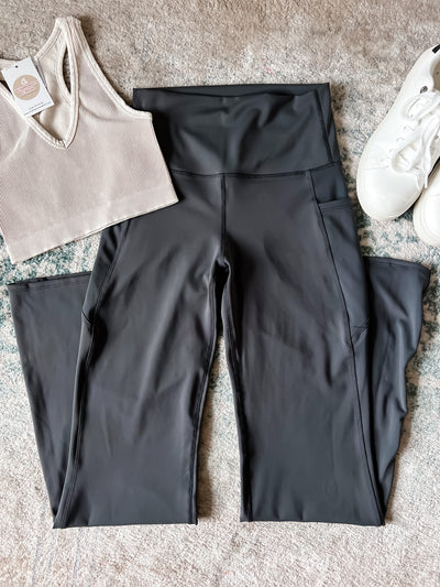 Every Day Activewear Flare Leggings - Dark Grey
