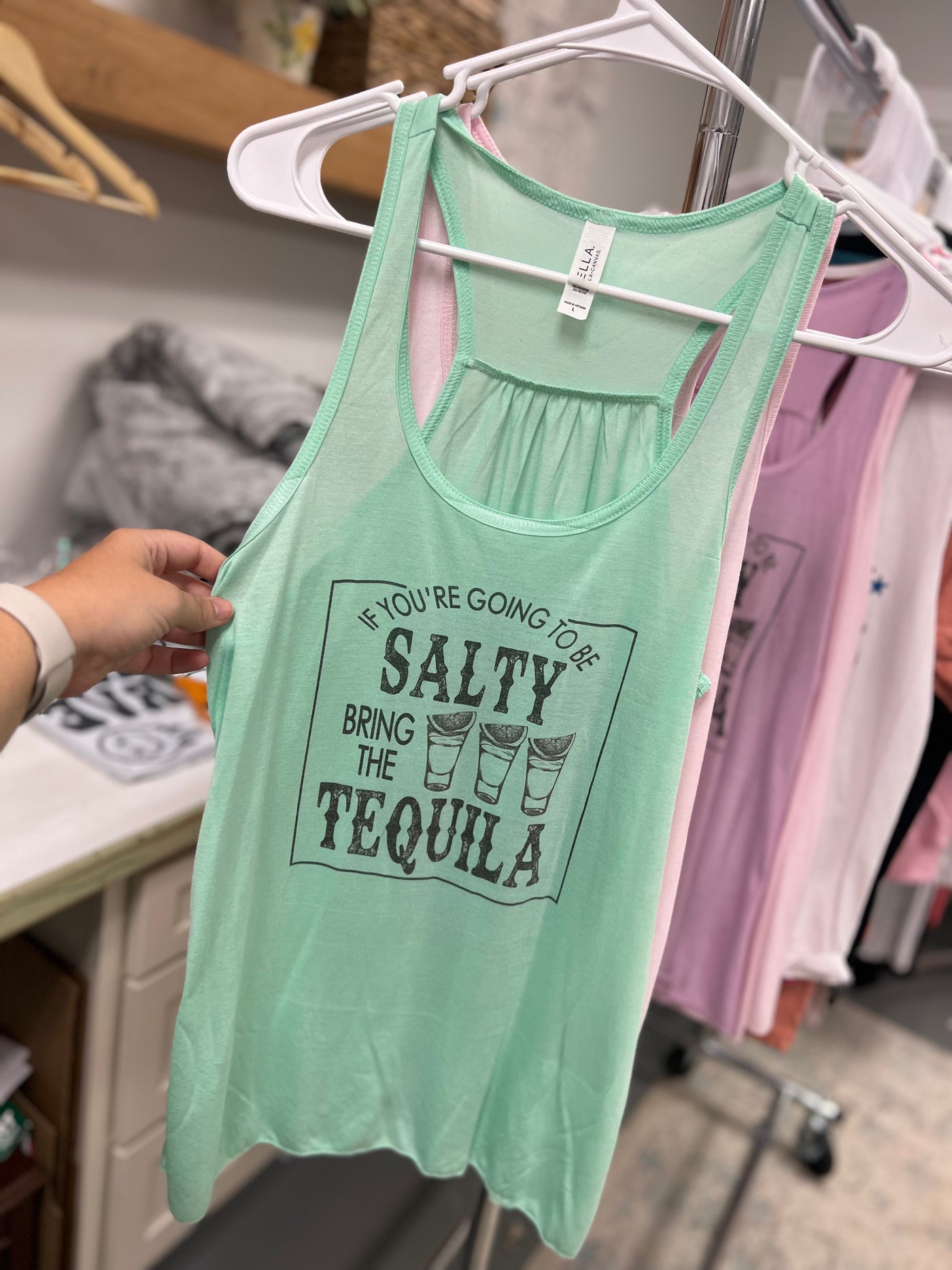 CLEARANCE "Salty - Tequila" Bella Canvas Tank (More Size + Color Options)
