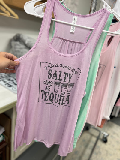 CLEARANCE "Salty - Tequila" Bella Canvas Tank (More Size + Color Options)