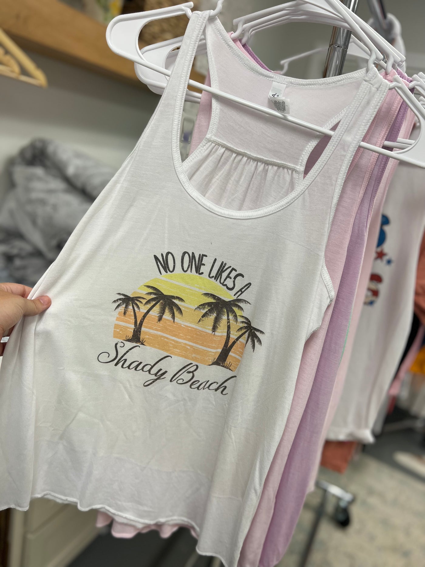 CLEARANCE: Size Large "No One Likes a Shady Beach" Bella Canvas Tank