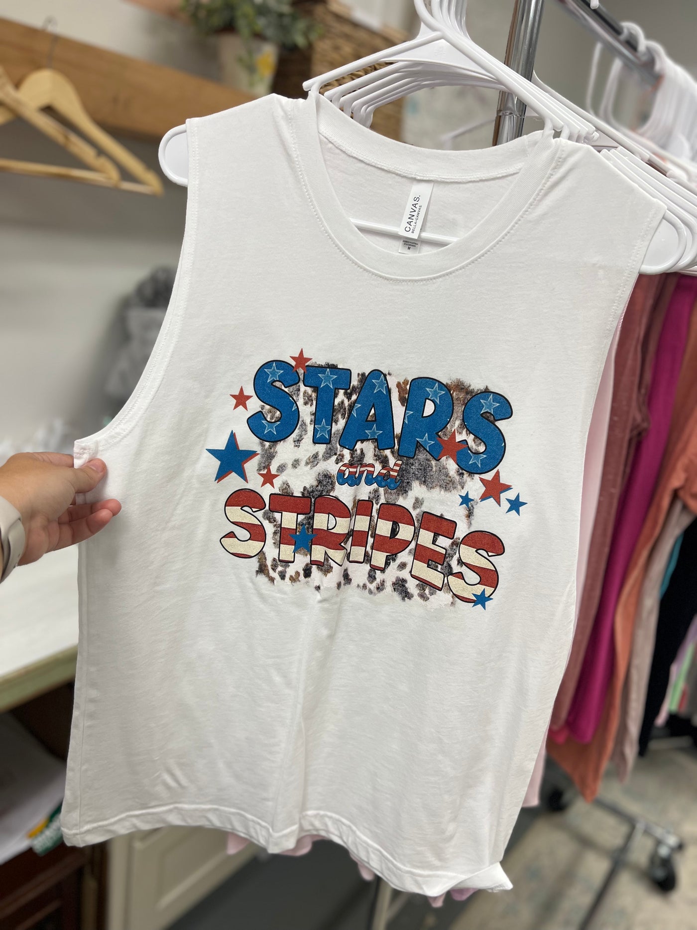 CLEARANCE: Size Medium "Stars and Stripes" Bella Canvas Muscle Tank