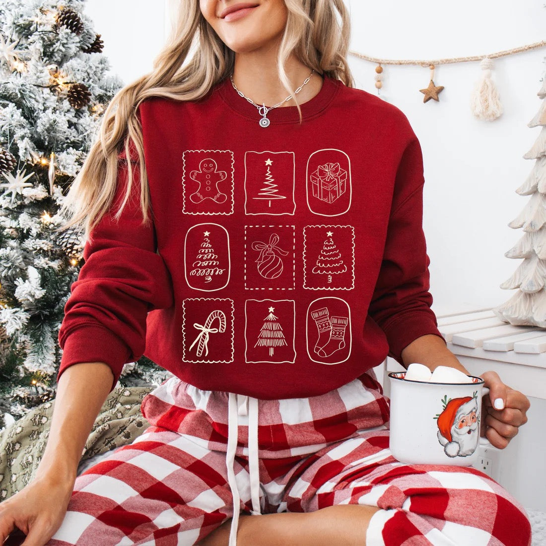 READY TO SHIP "Christmas Doodles" Sweatshirt