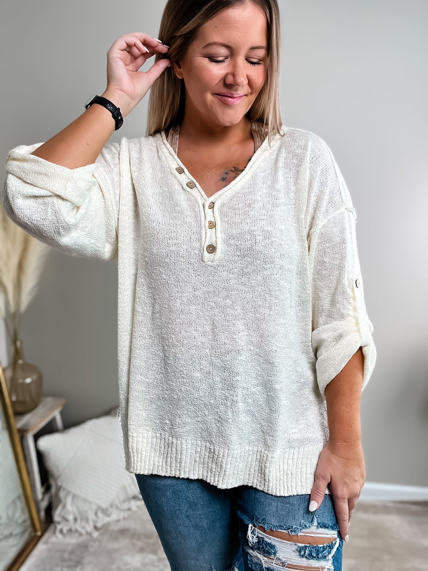 Going Nowhere Lightweight Oversized Henley