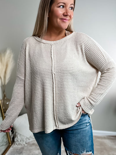 Comfort Level Jacquard Top, Ash Mocha