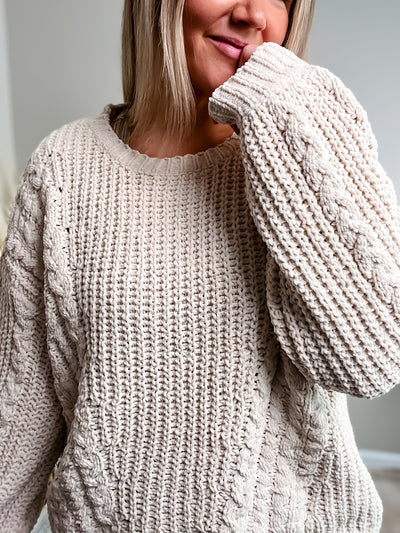 Me on Your Mind Cable Knit Sweater by POL