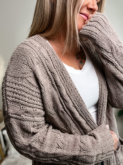 Chenille Cable Knit Cardigan