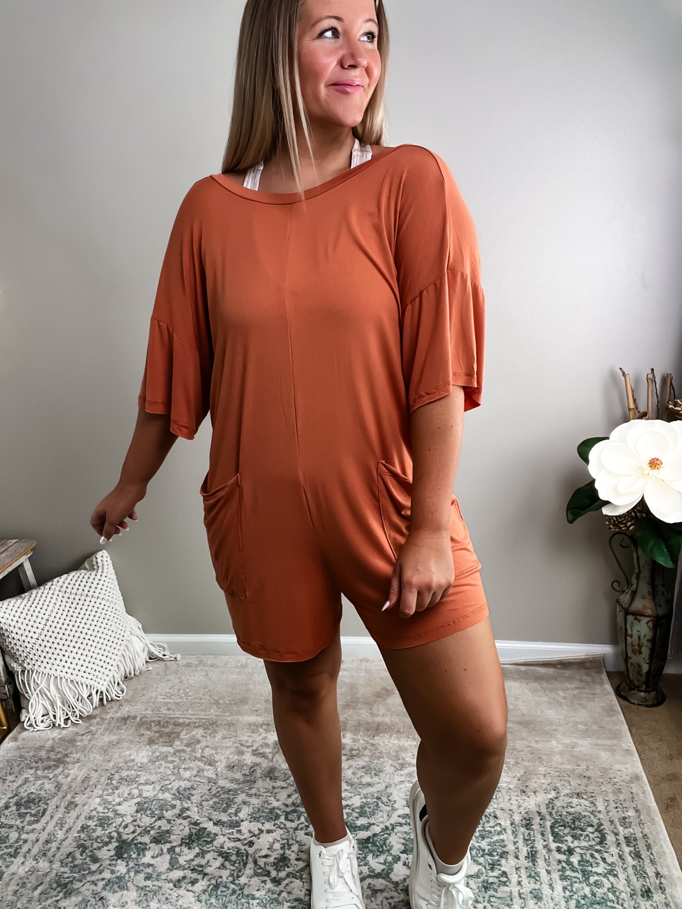 Rust Revival Oversized T-shirt Romper