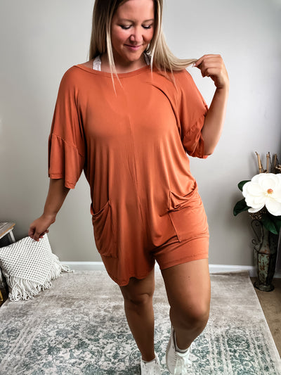 Rust Revival Oversized T-shirt Romper