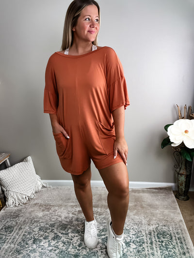 Rust Revival Oversized T-shirt Romper