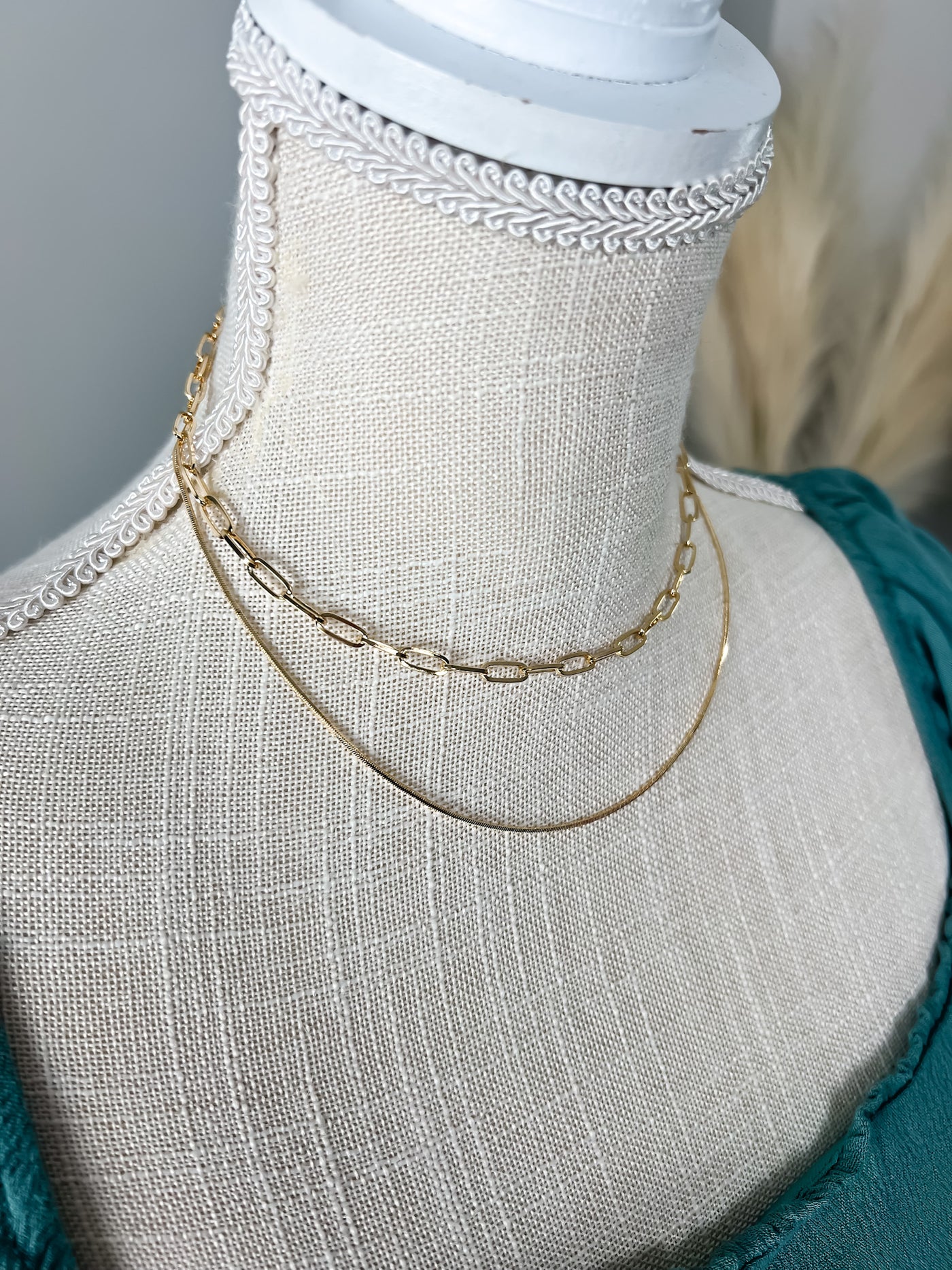 Double Chain Layered Necklace