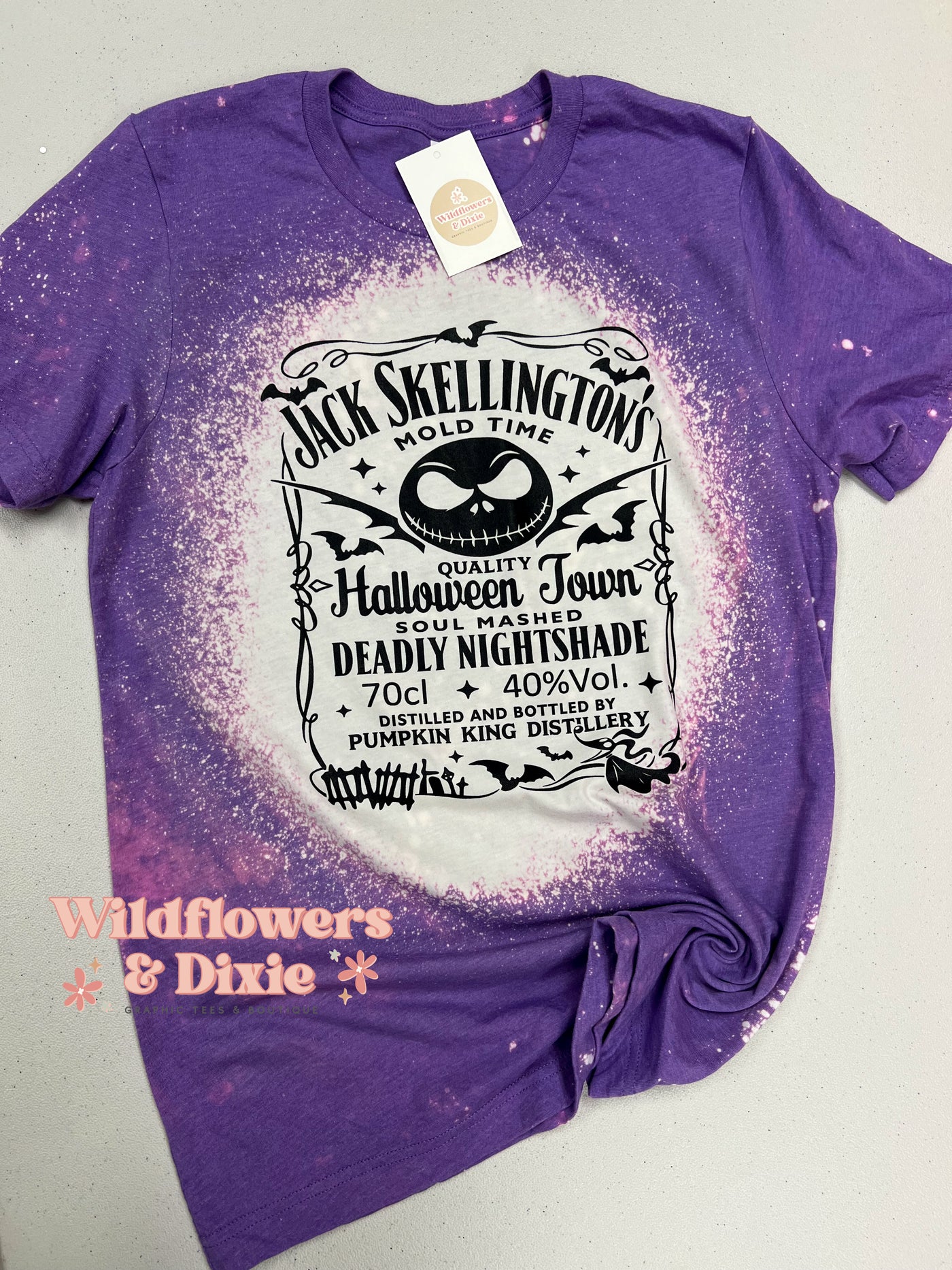 READY TO SHIP "Jack Skellington" Bleached T-shirt