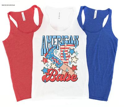 "American Babe" Bella Canvas Racerback Tank or T-shirt