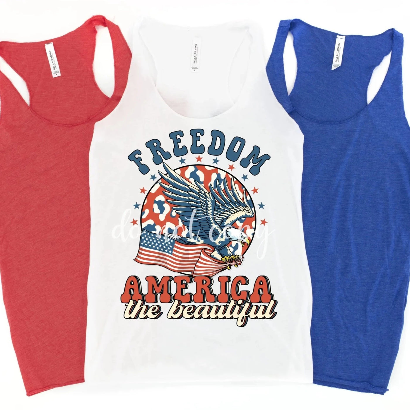 "America the Beautiful" Bella Canvas Racerback Tank or T-shirt