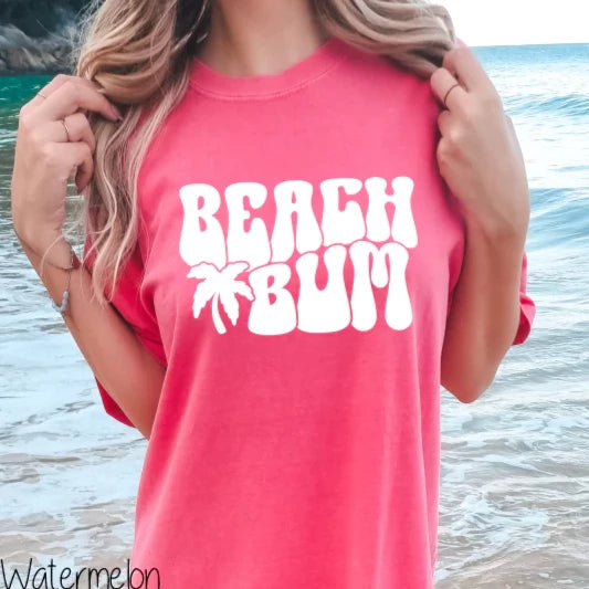 "Beach Bum" T-shirt (shown on Comfort Colors "Watermelon")