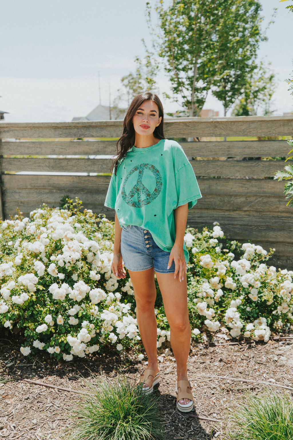 💖 Peace Sign Evergreen Graphic Tee