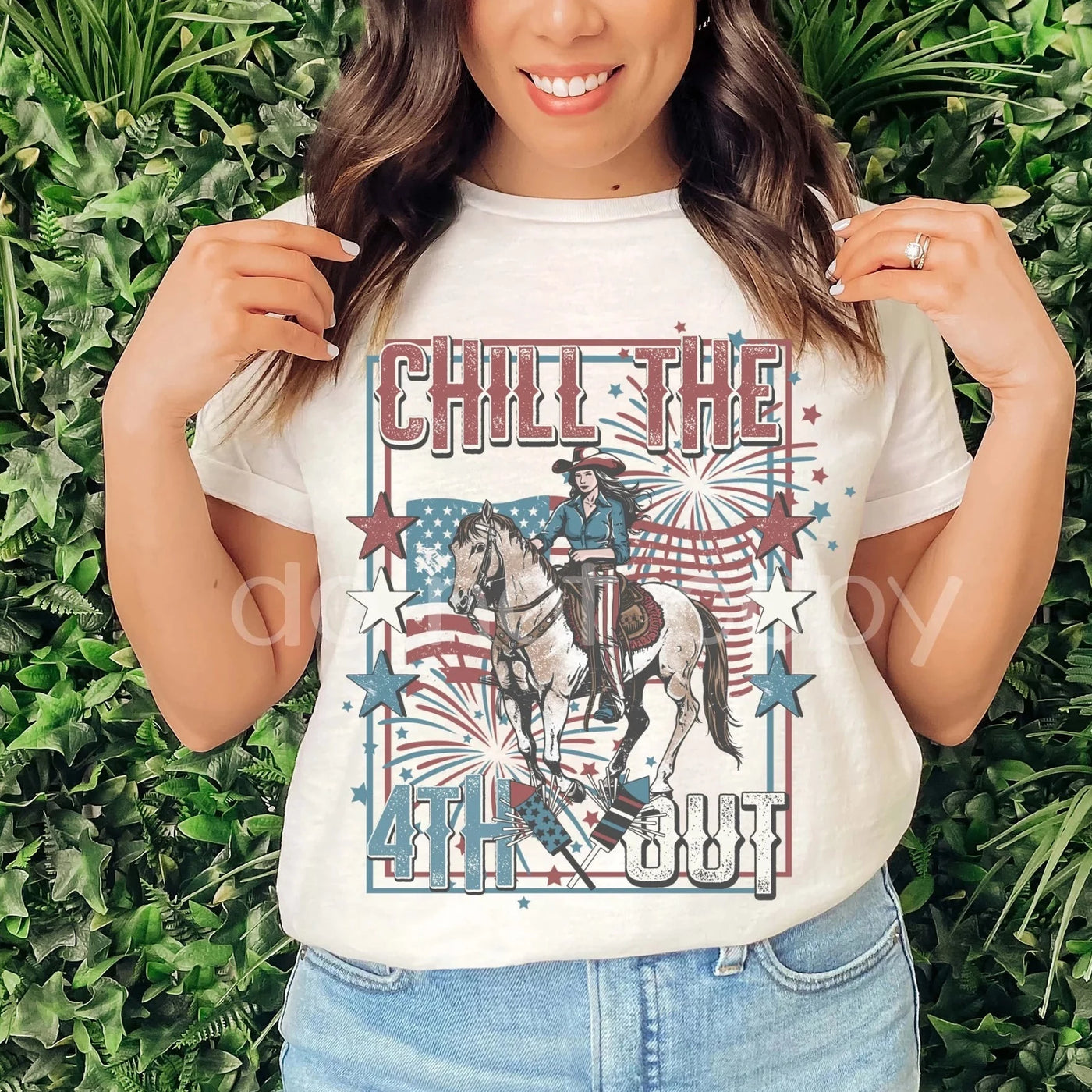 "Chill the 4th Out" T-shirt (shown on "Vintage White")