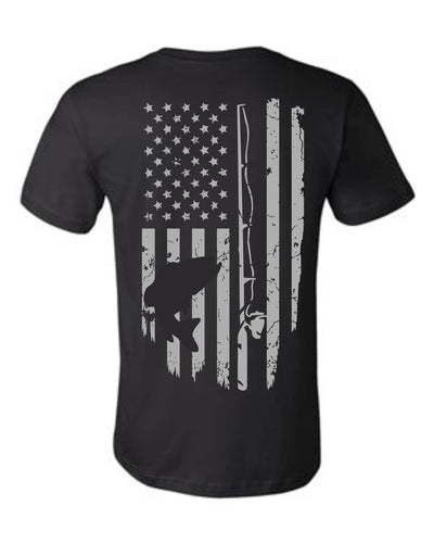 READY TO SHIP "Fishing Flag" T-shirt- Front & Back Design