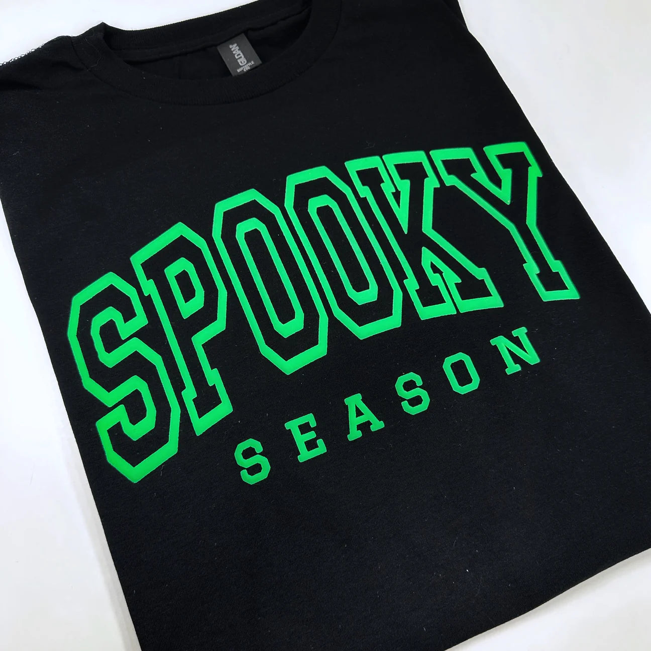 "SPOOKY" Puff Print T-shirt (shown on "Black")