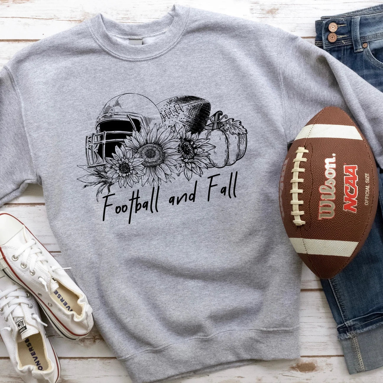 READY TO SHIP "Football and Fall" Sweatshirt