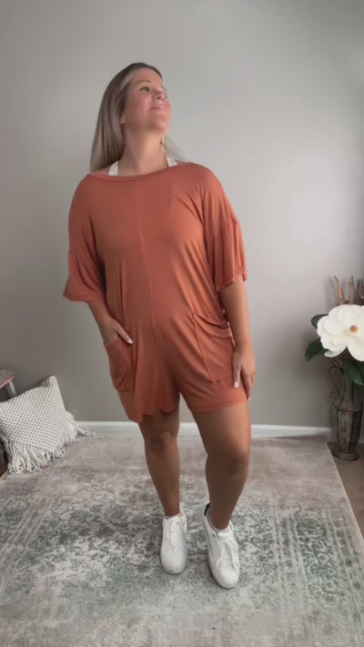 Rust Revival Oversized T-shirt Romper