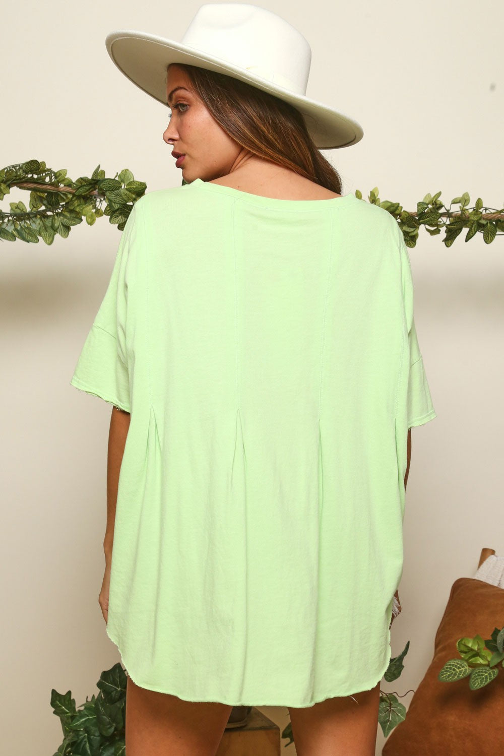 High Voltage Pleated Top - Lime